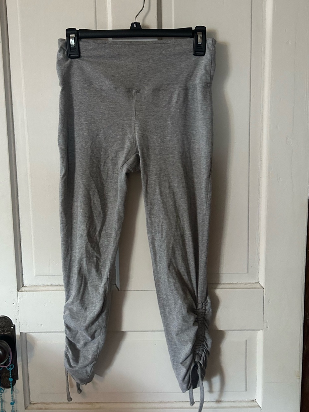 Women’s Grey Ruched Hem Leggings - Comfortable Everyday Bottoms